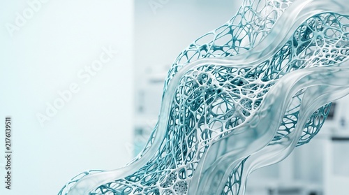 Abstract 3D Glass Wave and Frosted Acrylic Ribbons Background with Negative Copy Space for Minimalist Tech SaaS Landing Page, Web Banner, Futuristic Corporate Branding, and Modern Presentation Header