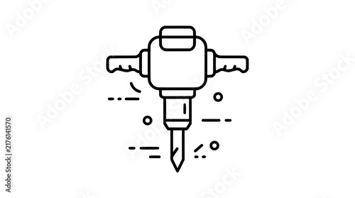 Bild auf Leinwand Jackhammer line icon vector