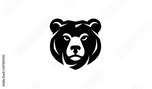 Abstract Bear Face Logo – Minimal Wildlife Vector Symbol Template