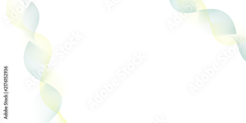 Abstract Green and Gold Wave Line Background with Elegant Flowing Curves. Modern Gradient Wave Lines Background in Green Yellow Minimal Style.