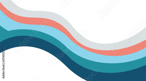 Professional minimalist colorful wavy layered lines abstract vector background design template