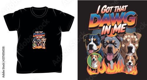 Dog graphic vector art t-shirt design print template