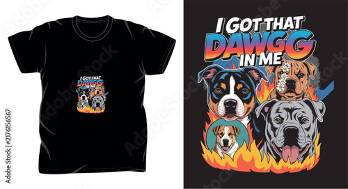 Dog graphic vector art t-shirt design print template