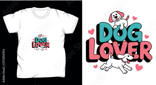 Dog graphic vector art t-shirt design print template