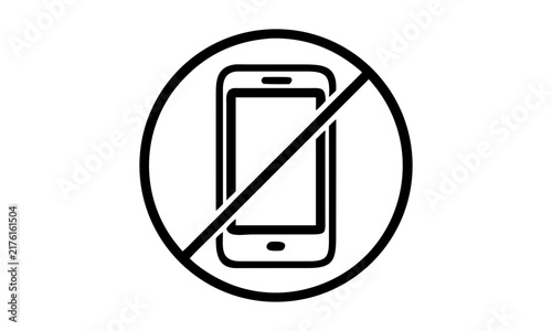 No Mobile Phone Usage Symbol Graphic Design Illustration