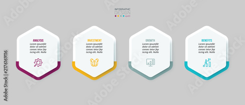 Template with step business infographic or option design.