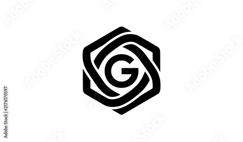Abstract G Infinity Logo Design – Hexagonal Technology Business Vector Emblem