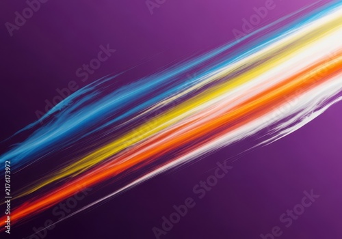 Abstract background with colorful light streaks on purple gradient