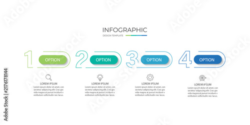 Presentation business infographic template with 4 options. Vector illustration.