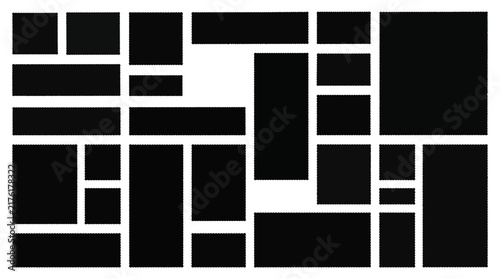 Foto Minimalist photo collage template, black geometric moodboard layout, modern port