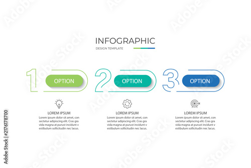 Presentation business infographic template with 3 options. Vector illustration.