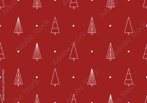 Canvas Print Festive Christmas pattern with trees