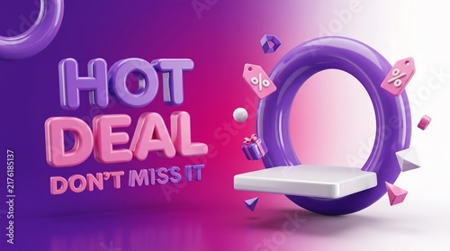 Vibrant eCommerce banner promoting hot deals and discounts