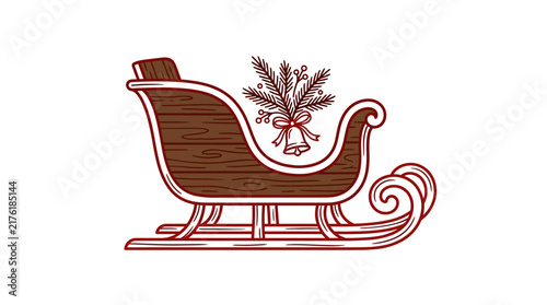 Festive Christmas Sleigh Illustration