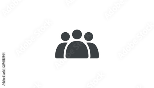 Corporate team silhouette icon representing business community, group of friends, teamwork, and social networking.