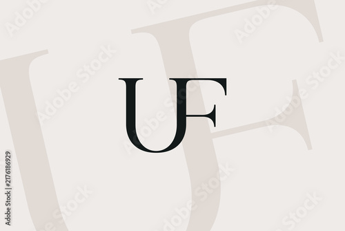 UF or FU letter logo icon design. Classic style luxury initials monogram.