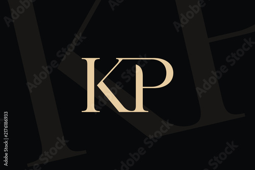 KP or PK letter logo icon design. Classic style luxury initials monogram.