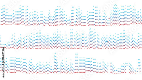 abstract city background looks likes equalizer digital wave form.illustration.vector.