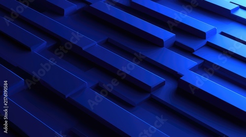 3D blue abstract geometric layered background ideal for corporate tech presentations, modern websites, business banners, and digital media, Generative Ai