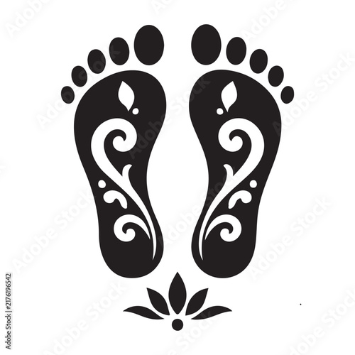 Diwali Lakshmi Feet vector silhouette illustration concept design collection