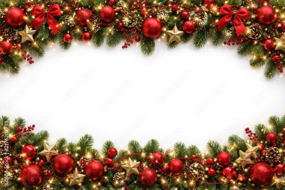 Naklejka premium Festive Christmas border decoration