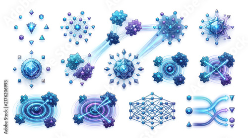 Abstract Digital Network Connections and Futuristic Data Streams
