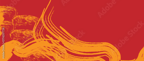 An abstract vibrant background featuring shades of red and orange with flowing lines and blurred forms creating a dynamic energetic and textured visual experience