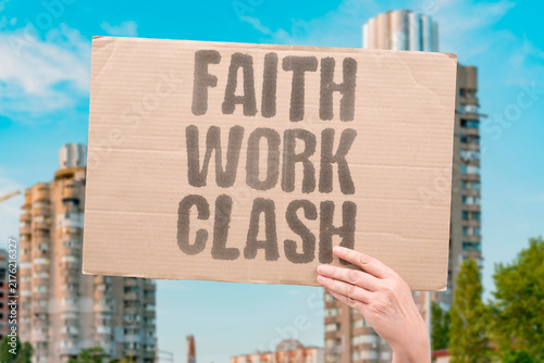 Cuadro en lienzo "Faith work clash" Religious freedom vs anti-discrimination law
