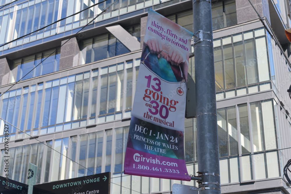 Obraz premium pole-mounted banner advertising North American premiere of 