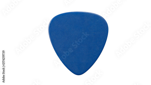 Blue Guitar Pick  A single  vibrant blue guitar pick lies on a plain background  ready to strum a melody.