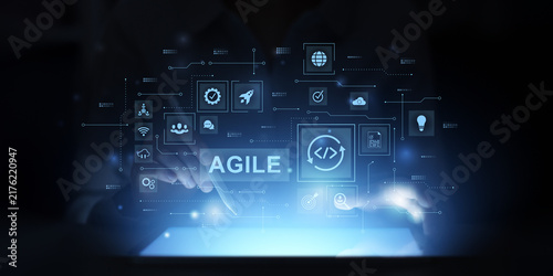 Obraz w ramie Agile Development Methodology for Software Project Management and Team Collaboration