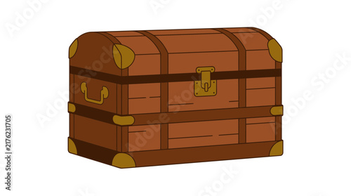 Antique Treasure Chest Isolated on Transparent Background