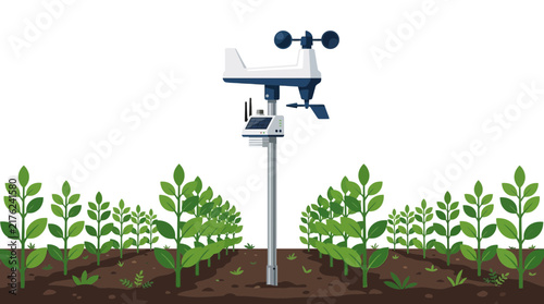 Weather Station In Agricultural Field For Smart Farming Technology