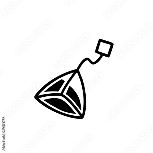 三角ティーバッグ　シンプルモノクロイラスト
