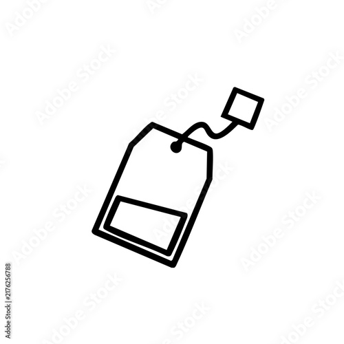 ティーバッグ　シンプルモノクロイラスト