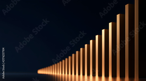 Golden Ascending Growth Chart Concept
