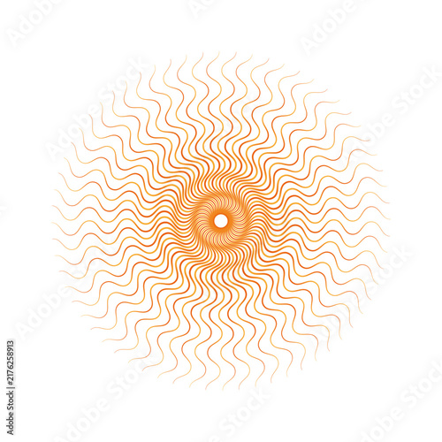 Hypnotic Orange Sunburst Mandala