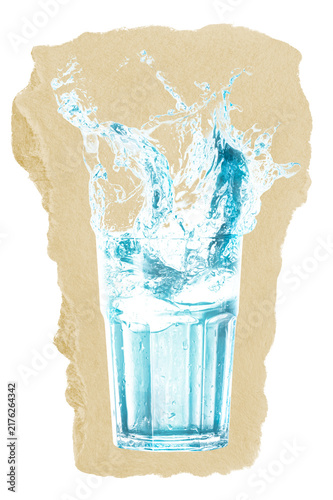 Water splash png sticker, drink, transparent background