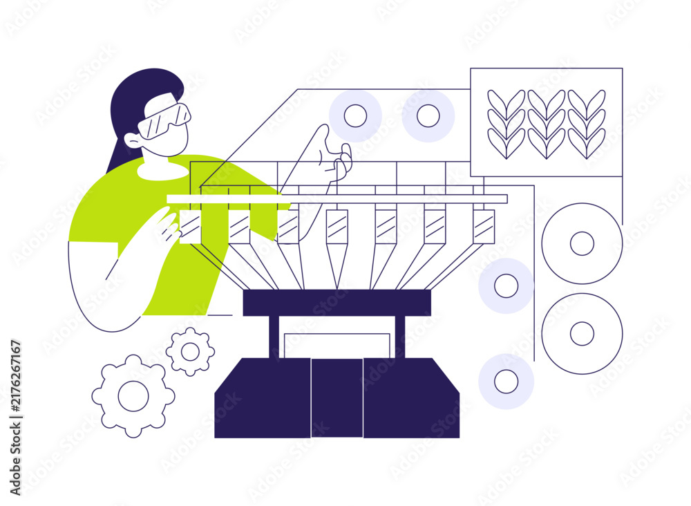 Obraz premium Knitted fabrics abstract concept vector illustration.