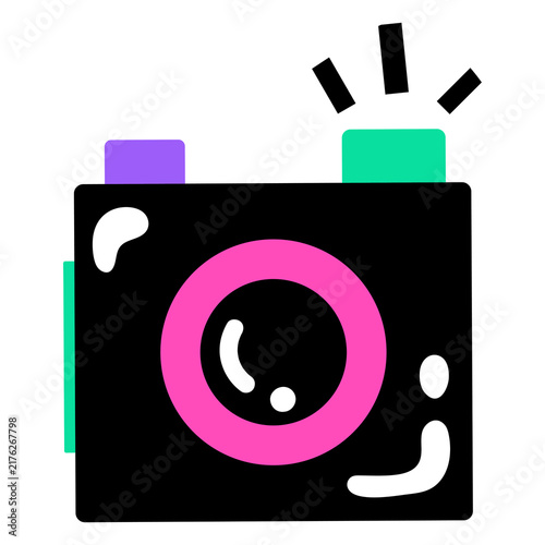 Bild auf Leinwand Png funky camera sticker, transparent background