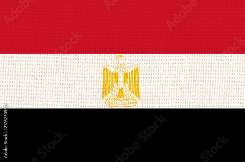 Принти на полотні Illustration of the national flag of Egypt, Egyptian official flag on fabric