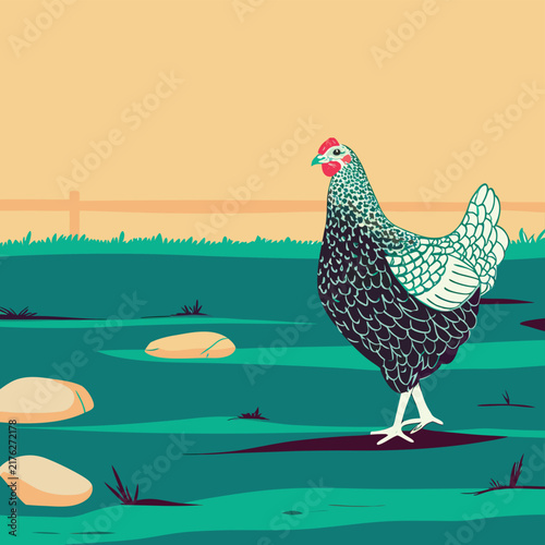 Chicken hen vector sketch