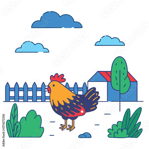 Chicken hen vector sketch