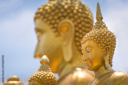 Photography Thai statue on top of the Tiger Cave Temple, Krabi, Thailand
