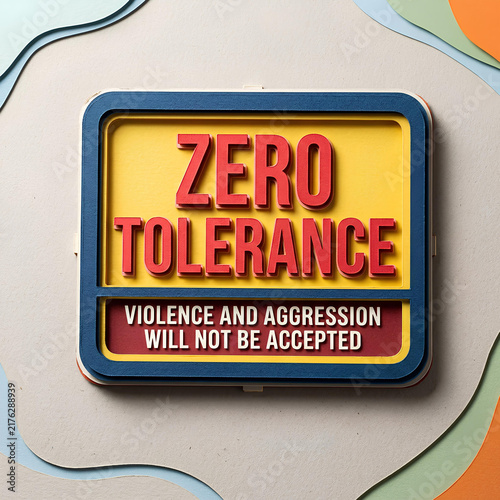Zero Tolerance Sign Violence and Aggression Will Not Be Accepted