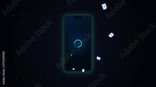 Digital Data Syncing and Loading Animation on Smartphone