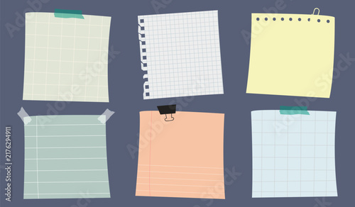 Colorful paper notes collection vector