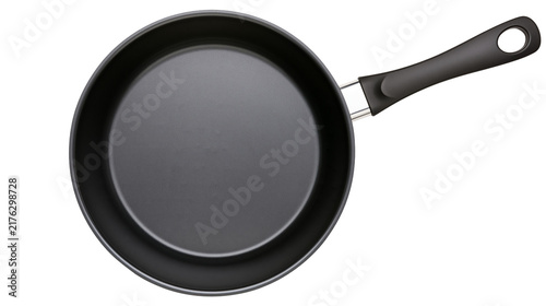 Картината върху платно Round non-stick frying pan with black handle and metallic rim