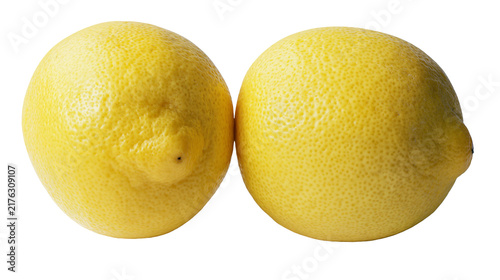 Fotografía Two fresh whole yellow lemons with textured peel