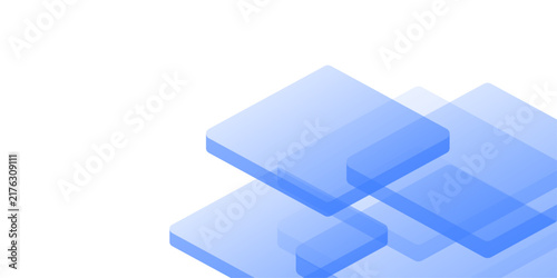 Abstract composition of overlapping blue transparent glass planes. Sleek layers designed for modern user interfaces, tech presentations, and creative backdrops.
